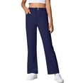 thumbnail image 1 of Tfken Pants For Girls Toddler Size 5-6 Years Solid Color Straight-Leg Relaxed Elastic Waist Soft Uniform School Navy Trousers, 1 of 8