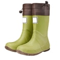thumbnail image 1 of Tfken Rain Boots For Girls Boys Size 12-12.5 Years Flat Toe Waterproof Color Block Trendy Pvc Green Shoes, 1 of 5