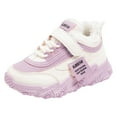 thumbnail image 1 of Tfken Running Badminton Shoes Platform Hook & Loop Outdoor Fleece Purple Pu Little Girls' Shoes Size 7-8 Years, 1 of 9