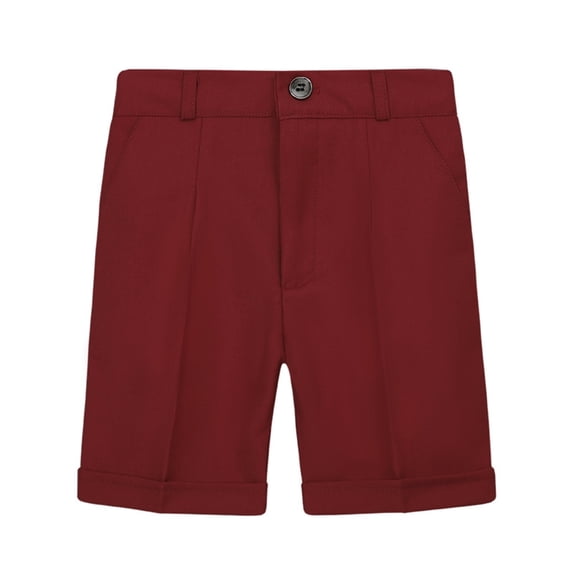 Tfken Shorts For Boys Children Walkshorts Short Cool Solid Color Drawstring Waist Comfortable Red Shorts Size 6-7 Years