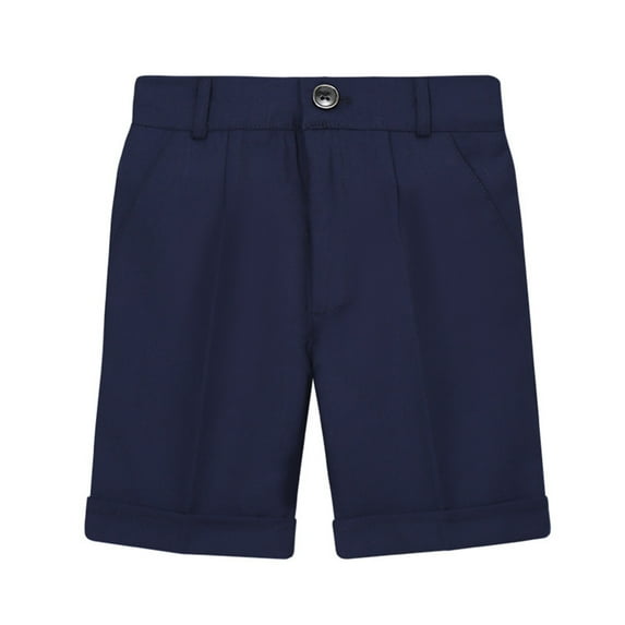 Tfken Shorts For Boys Kids Solid Color Drawstring Waist Short Walkshorts Soft Summer Shorts Navy Size 4-5 Years