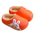 thumbnail image 1 of Tfken Slippers For Unisex Boys Girls Baby Size 3.5-4.5 Years Fleece Winter Open-Heel Dinosaur Print Pvc Orange House Shoes, 1 of 9