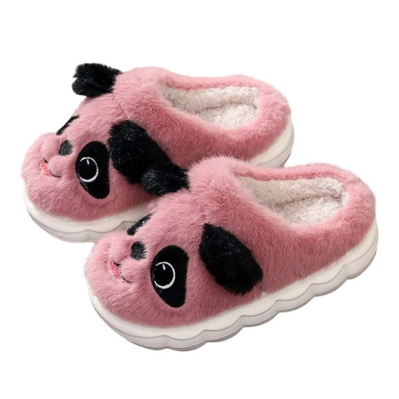 Tfken Slippers For Unisex Boys Girls Teen Eva Closed Toe Cartoon Print Fleece Winter House Shoes Watermelon Red Size 9-10 Years