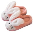 thumbnail image 1 of Tfken Slippers For Unisex Kid Kids Flock Closed Toe Rabbit Print Fleece Winter House Shoes Pink Size 8-9 Years, 1 of 8