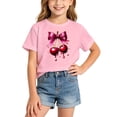 thumbnail image 1 of Tfken Soft Comfy Tops For Girls Daily Wear Holiday Short Sleeve Tees Tshirts Graphic Print T-Shirts Fashion Child Stretch Clothes Size 4-6 Years, 1 of 4