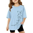 thumbnail image 1 of Tfken Soft Comfy Tops For Girls Daily Wear Holiday Short Sleeve Tshirts Tees Print Graphic Comfortable T-Shirts Toddler Classic Clothes Size 4-5 Years, 1 of 4