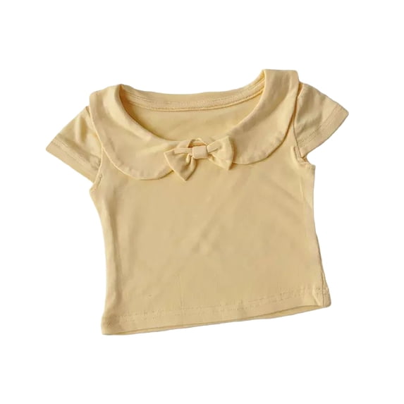 Tfken Soft Comfy Tops For Girls Daily Wear Holiday Summer Short Sleeve Tshirts Tees With Bowknot Comfortable Lightweight Children Trendy Clothes Size 3-4 Years