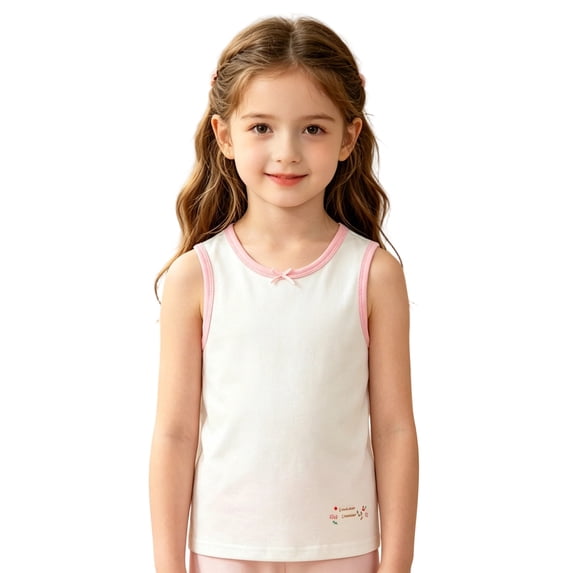 Tfken Soft Comfy Tops For Girls Daily Wear Holiday Summer Sleeveless Tank Tops Tees Loose Comfortable Lightweight Children Trendy Clothes Size 2-3 Years