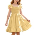 thumbnail image 1 of Tfken Soft Dresses Girls Comfy Holiday Travel Girls Sleeveless Dresses Elegant Solid Color A Line Kids Trendy Clothes Size 13-14 Years, 1 of 7