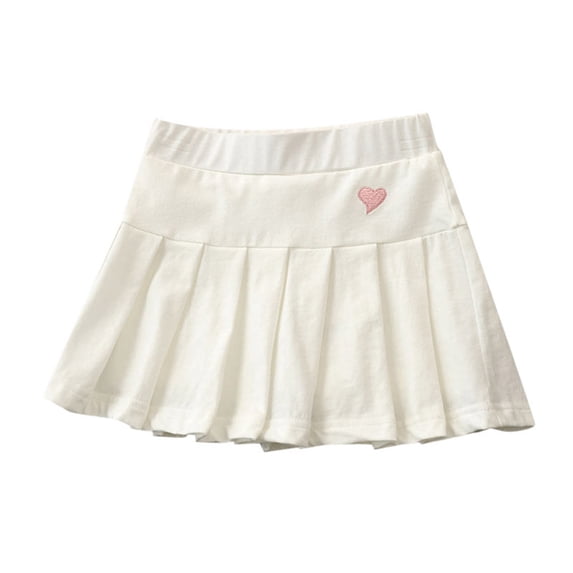 Tfken Soft Pleated Skirts For Girls Daily Wear Pleated Skirt Elastic Waist School A Line Uniform Casual Fall Children Classic Clothes Size 3-4 Years