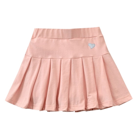 Tfken Soft Pleated Skirts For Girls Daily Wear Pleated Skirt Elastic Waist School A Line Uniform Casual Fall Toddler Stretch Clothes Size 6-7 Years