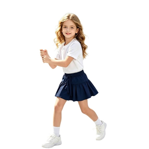 Tfken Soft Pleated Skirts For Girls Daily Wear Pleated Skirt Elastic Waist School Casual Athletic Sportswear Kids Cute Clothes Size 11-12 Years