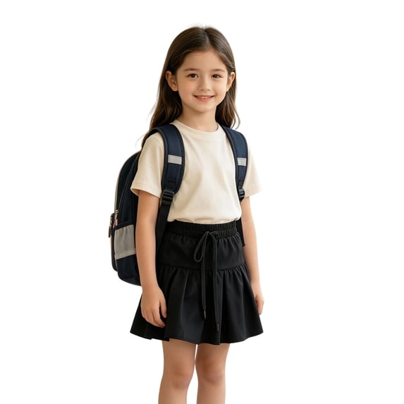 Tfken Soft Pleated Skirts For Girls Daily Wear Pleated Skirt Elastic Waist School Casual Athletic Sportswear Kids Cute Clothes Size 7-8 Years