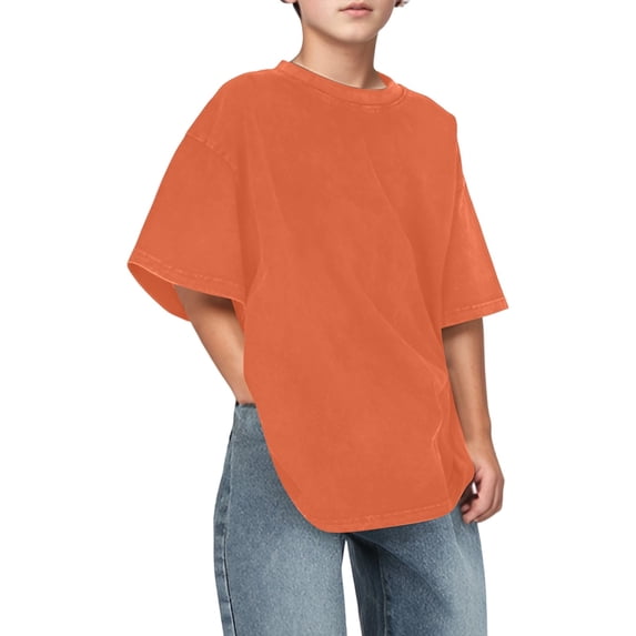 Tfken Soft Tops For Boys Comfy Travel Daily Wear Comfortable Short Sleeve T-Shirts Summer Solid Color Tees Casual Tshirts Children Trendy Clothes Size 3-4 Years