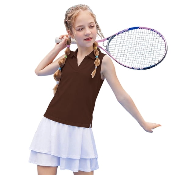 Tfken Soft Tops For Girls Comfy Daily Wear Holiday Sleeveless Tank Tops Casual Comfortable Lightweight Children Trendy Clothes Size 7-8 Years