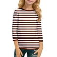 thumbnail image 1 of Tfken Soft Tops For Girls Comfy Daily Wear Holiday Long Sleeve Tees Tshirts Fall Stripe Casual T-Shirts Comfortable Toddler Classic Clothes Size 3-4 Years, 1 of 5