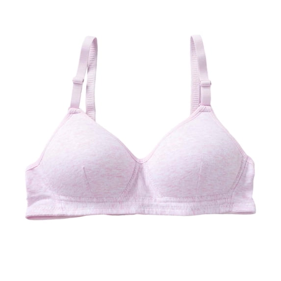 Tfken Soft Training Bras Girls Underwear Wireless Bralette Adjustable Strap Padded Support Cami Bra Girls Stretchy Underclothes Size 16-18 Years Pink