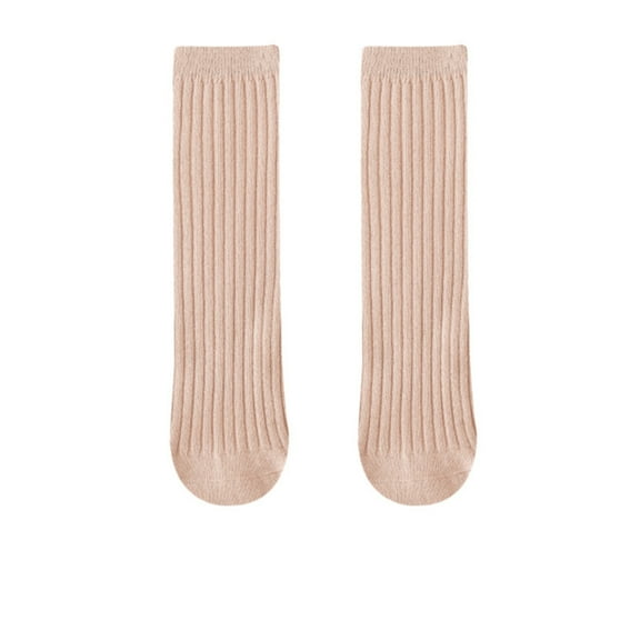 Tfken Stockings For Girls Kids Solid Color Knee-High Stockings 1 Pairs Pink Size 1-12 Years