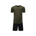 thumbnail image 1 of Tfken Summer Boys Outfit Sets Crew Neck Short Sleeve Print Tops With Solid Color Shorts Set Fashion Summer Kids Comfortable Outfit Green Size 6-7 Years, 1 of 3