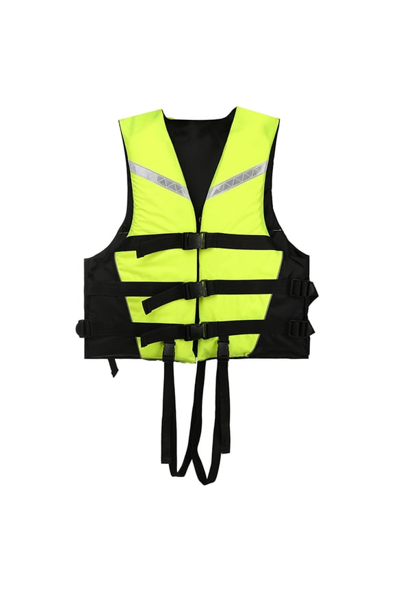 Summer Boys Swimwear Patchwork Adjustable Flotation Life Jacket Vest Swimming Outdoor Children Soft Bathing Suit Green Size 9-10 Years