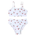 thumbnail image 1 of Tfken Summer Girls Cute Swimsuit Set Outfits Beach Swim 2 Piece Bikini Vest With Swimming Trunks Set Swimwear Quick-Dry Children Soft Bathing Suits Size 4-5 Years White, 1 of 9