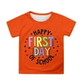 thumbnail image 1 of Tfken Summer Girls Tshirts Short Sleeve Letter Print Crew Neck Tops For School Casual Fashion Children Soft Tops Orange Size 8-9 Years, 1 of 4