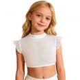 thumbnail image 1 of Tfken Summer Girls Tshirts Solid Color Sleeveless Crew Neck Crop Tops Trendy Daily Wear Toddler Soft T-Shirts White Size 13-14 Years, 1 of 6
