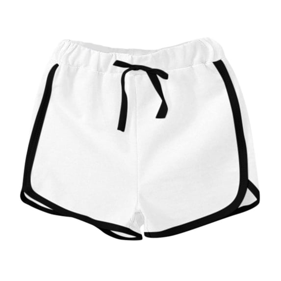 Tfken Summer Shorts For Girls Elastic Waist Patchwork Athletic Shorts Casual Daily Wear Toddler Comfortable Clothes White Size 3-4 Years