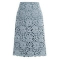 thumbnail image 1 of Tfken Summer Skirts For Women Elastic Waist Solid Color Lace Midi Skirts Trendy Daily Wear Female Comfortable Clothes Blue, 1 of 5