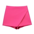 thumbnail image 1 of Tfken Summer Skirts For Women Solid Color Elastic Waist Mini Skirts Fashion Daily Wear Female Soft Clothes Pink, 1 of 2