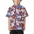 thumbnail image 1 of Tfken Summer T-Shirts For Boys Short Sleeve Lapel Neck Print Hawaiian Shirts For Holiday Summer Trendy Beach Comfortable Shirts Red Size 3-4 Years, 1 of 3