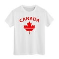 thumbnail image 1 of Tfken Summer T-Shirts For Boys Maple Leaf Print Short Sleeve Crew Neck Tops Casual Teen Comfortable Shirts White Size 3-4 Years, 1 of 3