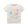 thumbnail image 1 of Tfken Summer T-Shirts For Girls Animal Print Short Sleeve Crew Neck Tops Daily Wear Trendy Toddler Soft Tops White Size 5 Years, 1 of 3