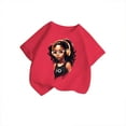 thumbnail image 1 of Tfken Summer T-Shirts For Girls Crew Neck Short Sleeve Print Tops Fashion Casual Teen Comfortable Shirts Pink Size 5-6 Years, 1 of 3
