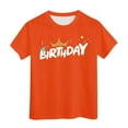 thumbnail image 1 of Tfken Summer T-Shirts For Girls Letter Print Short Sleeve Crew Neck Tops For Birthday Party Trendy Children Soft Tops Orange Size 3-4 Years, 1 of 4