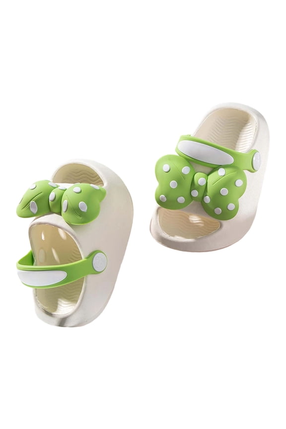 Summer Toddler Kids Lightweight Classic Clogs Bowknot Decoration Swivel Ankle Strap Resistant Sandals Breathable Footwear Children Cute Eva Water Shoes Size 1-2 Years Green