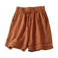 thumbnail image 1 of Tfken Summer Women Shorts Solid Color Drawstring Shorts With Pockets Daily Wear Casual Female Soft Clothes Orange, 1 of 2