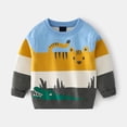 thumbnail image 1 of Tfken Sweater For Girls Toddler Comfortable Color Block Warm Crew Neck Pullover Sweater Blue Size 18-24 Months, 1 of 5