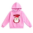 thumbnail image 1 of Tfken Sweatshirt For Girls Children Size 3-4 Years Christmas Hooded Relaxed Santa Claus Print Hoodies Long Sleeve Trendy Tops Pink, 1 of 3