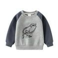 thumbnail image 1 of Tfken Sweatshirt For Toddler Boys Long Sleeve Crew Neck Color Block Pullover Shirts Fleece Cozy Tops Child Size 4-5 Years, 1 of 3