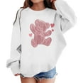 thumbnail image 1 of Tfken Sweatshirt For Toddler Girls Soft Cat Print Tops Long Sleeve Crew Neck Outdoor Pullover Sweater White Size 4-5 Years, 1 of 4