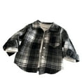 thumbnail image 1 of Tfken Tee For Boys Toddler Size 5-6 Years Plaid Print Long Sleeve Tops Cushy Trendy Crew Neck Black T-Shirts, 1 of 3