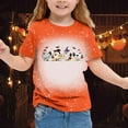 thumbnail image 1 of Tfken Tee For Girls Toddler Comfortable Cartoon Print Crew Neck T-Shirts Short Sleeve Fashion Orange Tops Size 12-13 Years, 1 of 4