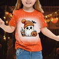 thumbnail image 1 of Tfken Tee For Girls Toddler Crew Neck Short Sleeve Cartoon Print T-Shirts Fashion Summer Tops Black Size 3-4 Years, 1 of 4