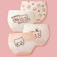 thumbnail image 1 of Tfken Big Girls Underwear Size 10-13 Years 4Pcs Daily Wear Cat Print Pink Briefs, 1 of 3