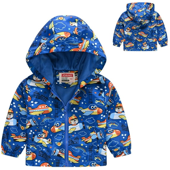 Tfken Teen Girls Boys Coat Size 18-24 Months Hooded Cartoon Print Soft Hoodie Fashion Jacket Blue