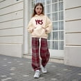 thumbnail image 1 of Tfken Teen Girls Outfits Sets Hooded Casual Letter Print Sweatshirt Pant Outfit Set Beige Size 13-14 Years, 1 of 5