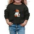 thumbnail image 1 of Tfken Girls Sweatshirt Halloween Crew Neck Long Sleeve Tops Cartoon Print Relaxed Fit Pullover Sweater Black Size 7-8 Years, 1 of 4