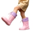 thumbnail image 1 of Tfken Toddler Rainboots Water Shoes Outdoor Play Mid-Calf Rain Boot Fashion Adjustable Drawstring Outerwear Cute Lightweight Kids Booties Footwear Size 11-12 Years Pink, 1 of 5