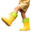 thumbnail image 1 of Tfken Toddler Rainboots Water Shoes Outdoor Play Mid-Calf Rain Boot Fashion Adjustable Drawstring Outerwear Cute Lightweight Kids Booties Footwear Size 3-4 Years Yellow, 1 of 5
